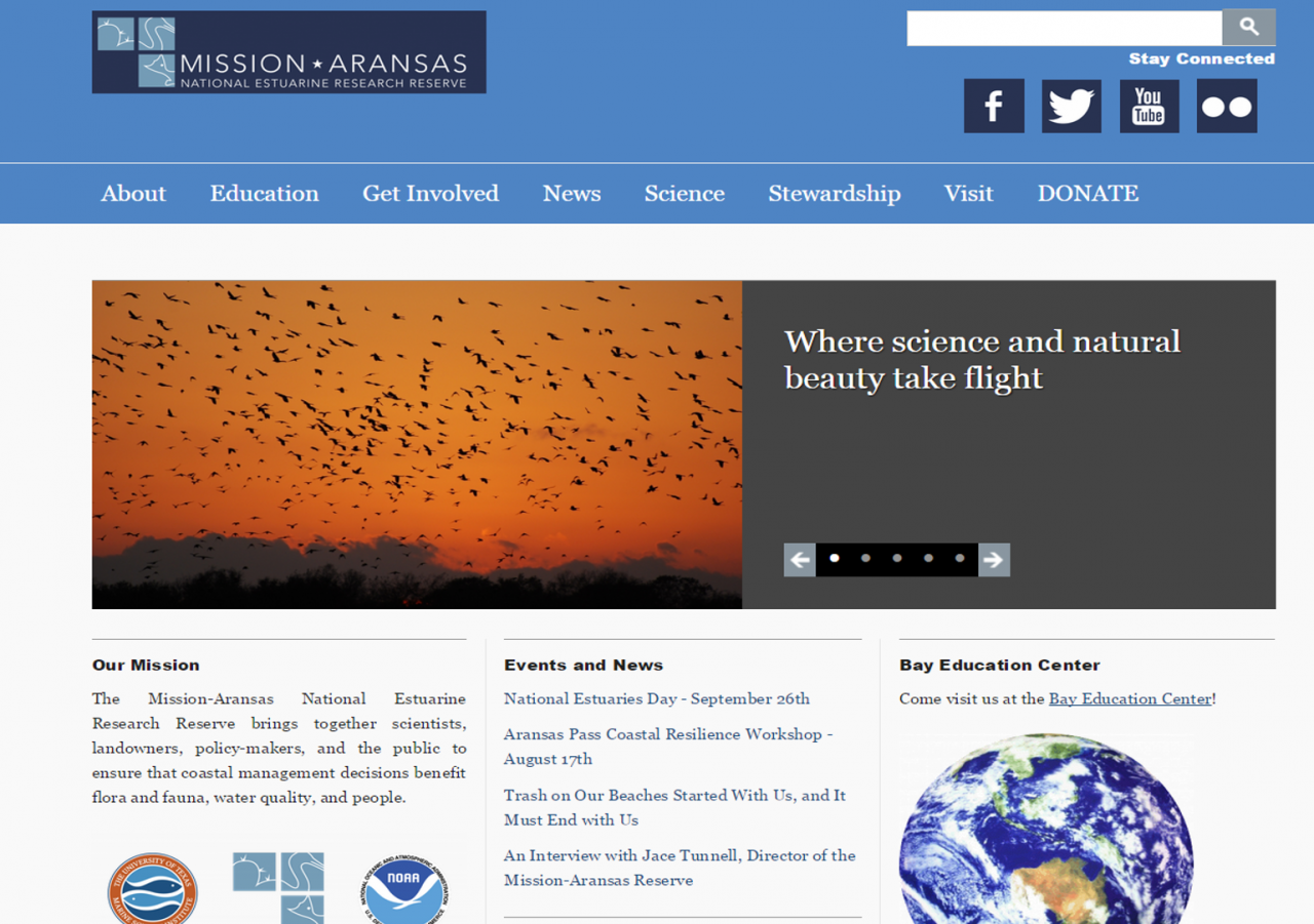 Mission-Aransas Reserve has a new website