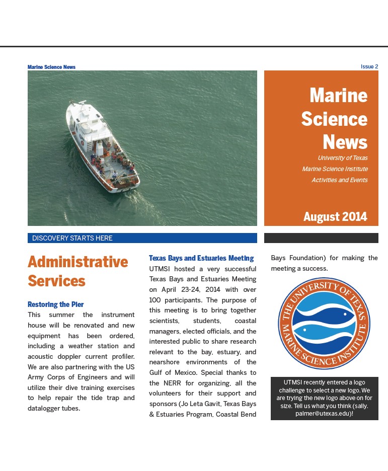 UTMSI now has a newsletter!